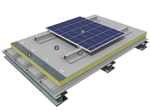 Procédé photovoltaïque à plat sur étanchéité monocouche pvc-p fixé mécaniquement avec isolation