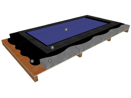 Procédé photovoltaïque avec panneaux souples, étanchéité monocouche soudé avec isolation