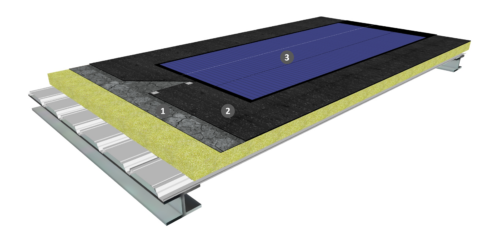 Procédé photovoltaïque avec panneaux souples, étanchéité monocouche soudé, cas de la réfection