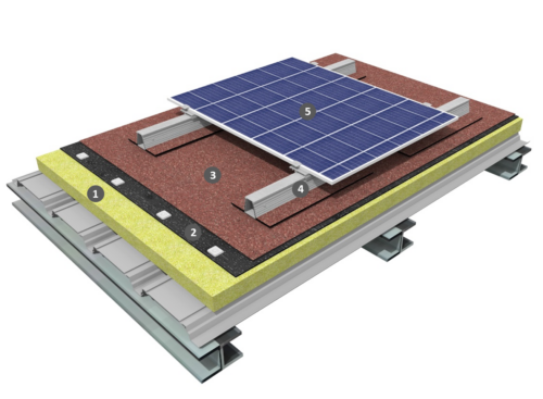 Procédé photovoltaïque sur étanchéité bicouche fixée mécaniquement avec isolation